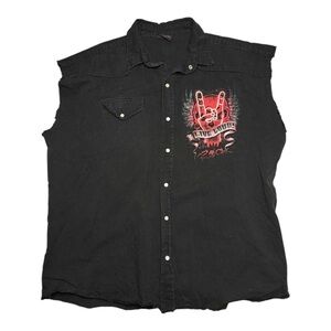 Spiral Biker Button Up Vest Size 3XL